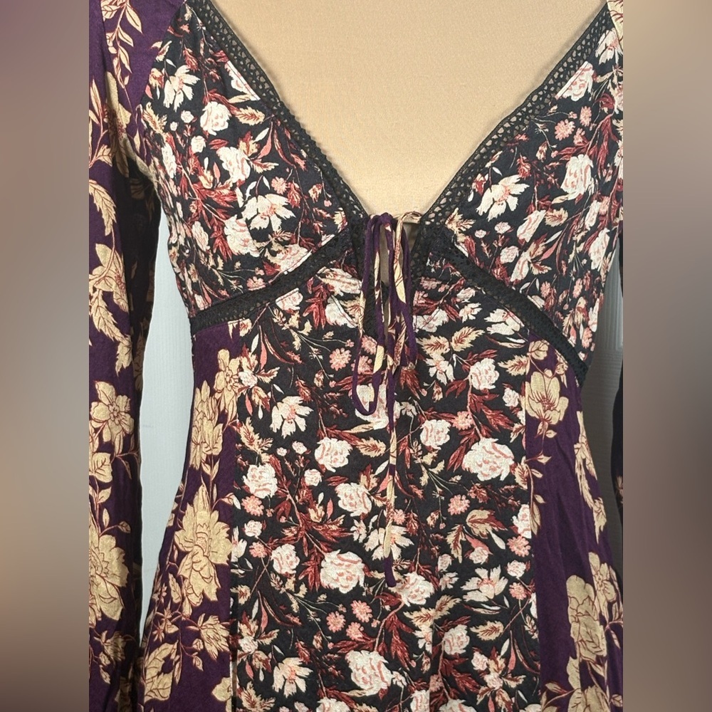 Free People Odette Floral‎ Long Sleeve Tunic NWT XSmall - Picture 8 of 14